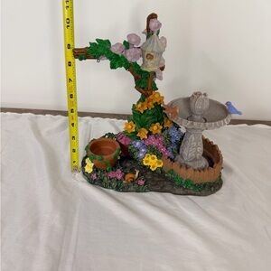 Yankee Candle Garden Birdbath Candle Holder Display Resin Decor